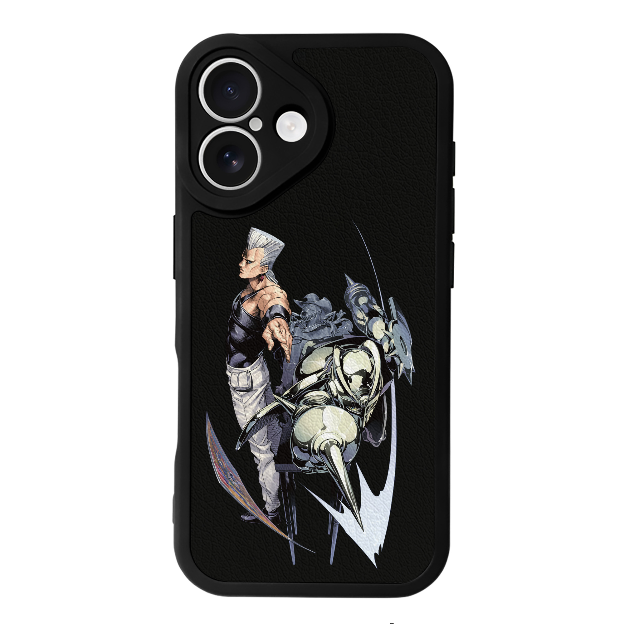 （画像用） ジョジョの奇妙な冒険 ジャン＝ピエール?ポルナレフ JoJo's Bizarre Adventure Jan Pierre Polnareff 【iPhone 16シリーズ対応】シリコンスマホケース（レザー調） 材質：シリコン